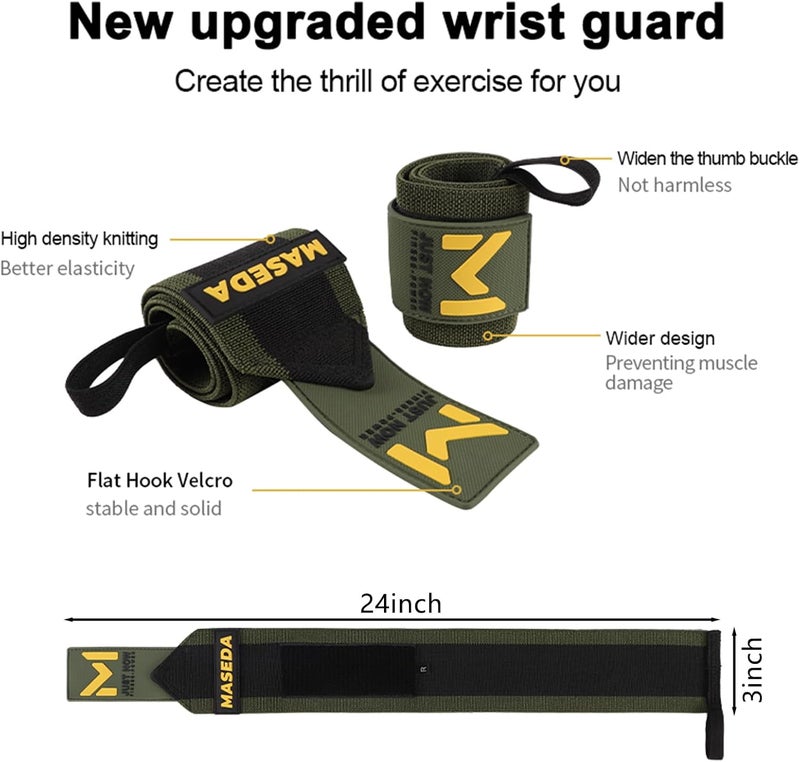 CINLITEK Pro-Grade Weightlifting Wrist Wraps (24") for Gym, Strength Training, and Powerlifting(1 Pair) - Heavy-Duty Thumb Loop Straps for Maximum Wrist Support in Bodybuilding & Fitness (Men & Women) - Image 2